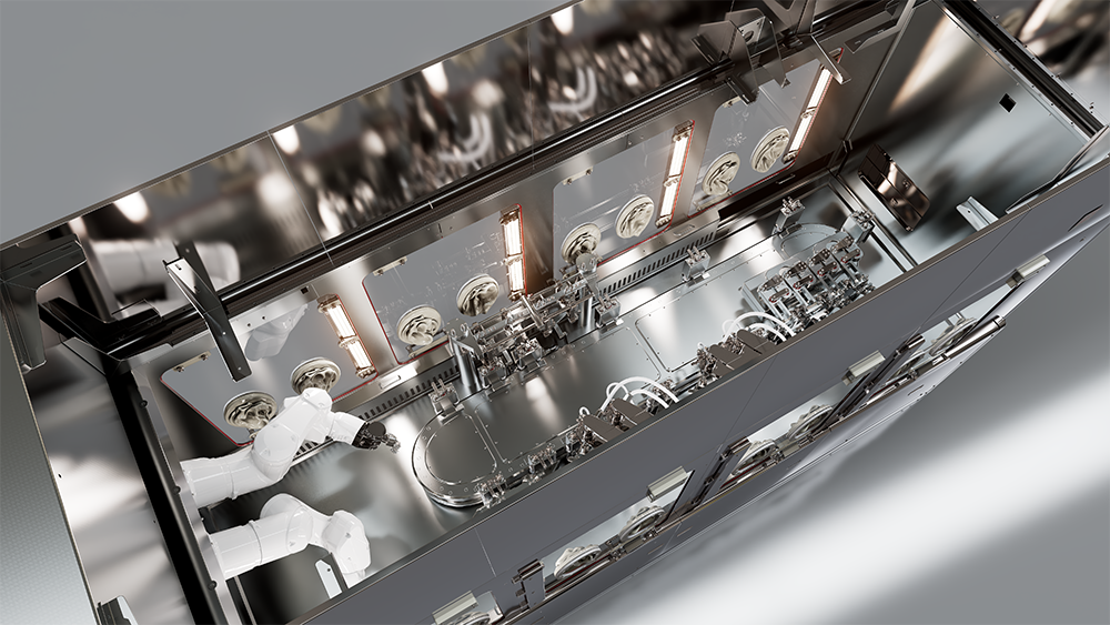 SuperTrak Pharma in isolator overhead