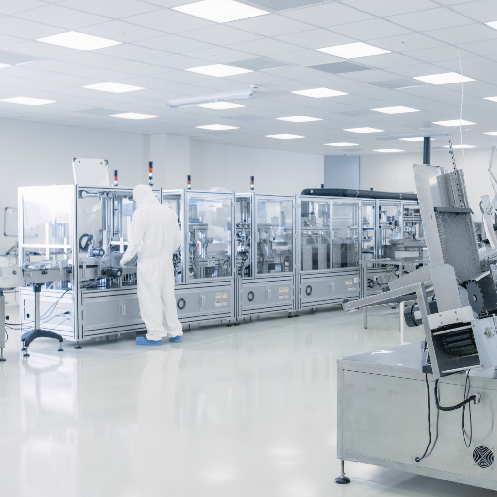 Sterile High Precision Manufacturing Laboratory where Scientists